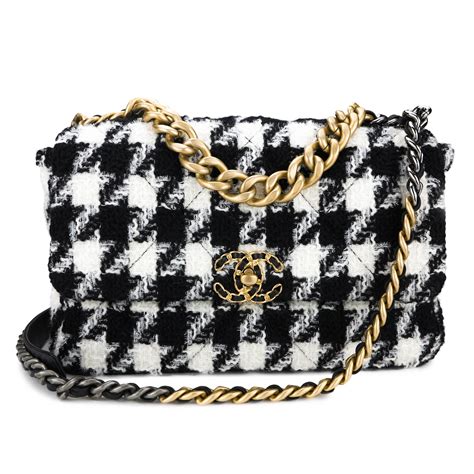 chanel tweed black and white bag|Chanel classic flap shoulder bag.